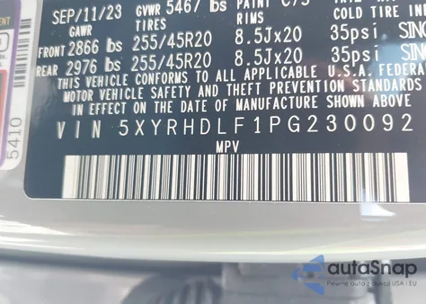 2023 Kia Sorento X-Line Ex z USA, uszkodzony, nr VIN 5XYRHDLF1PG230092